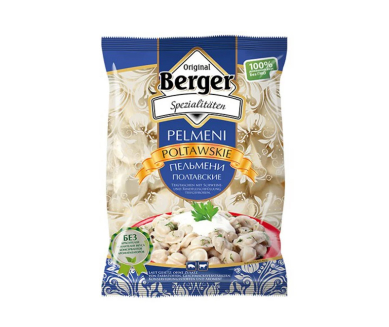 pelmeni BERGER Pelmeně Poltavské s vepřovým a hovězím masem 900 g - Obrázek 1