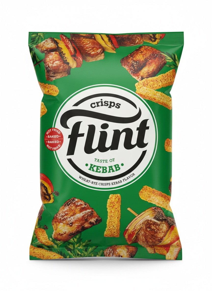 flint kebab Suchary pšenično-žitné s příchutí kebabu FLINT, 70g - Obrázek 1