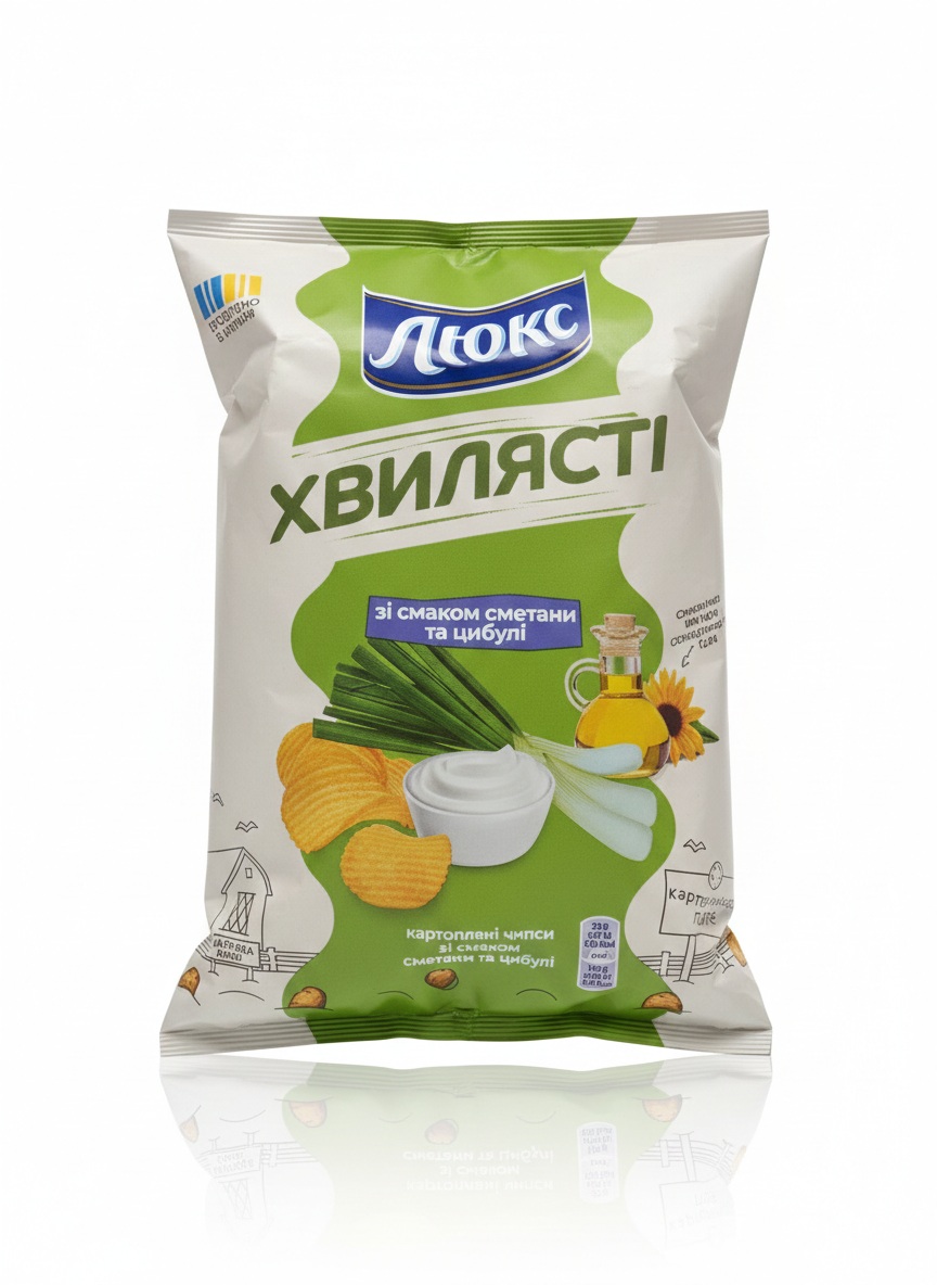 smetana Brambůrky vlnité s příchutí smetany a cibule LUX, 125g - Obrázek 1
