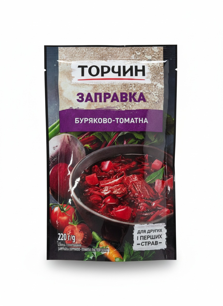 torčin zapravka burjakovo-tomatna Základ na boršč „Cviklově-rajčatový“ Torčyn, 220g - Obrázek 1