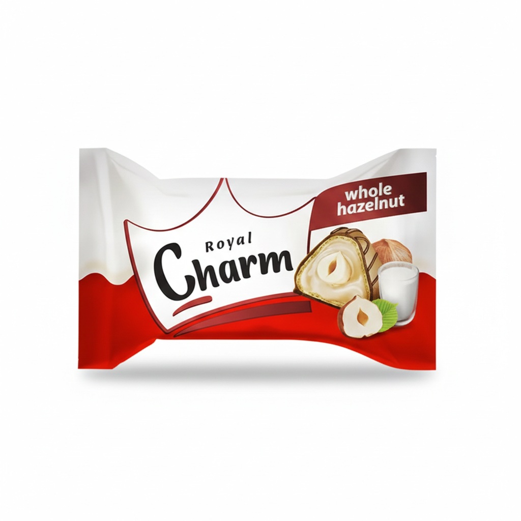 шарм фундук молоко Čokoládové bonbóny ROYAL CHARM s celým lískovým ořechem, 1kg - Obrázek 1