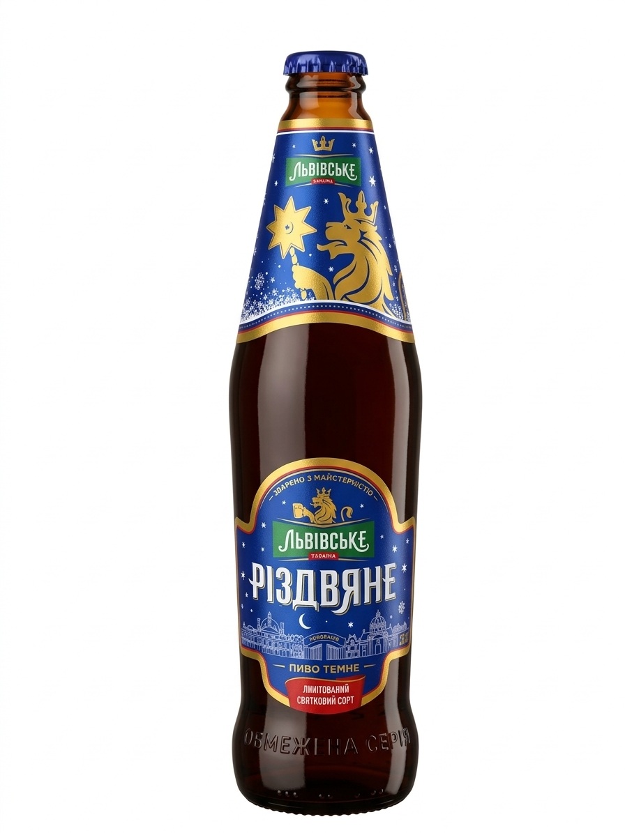 235 Lvivske Rizdvyane – Tmavé pasterizované pivo, 500 ml - Obrázek 1
