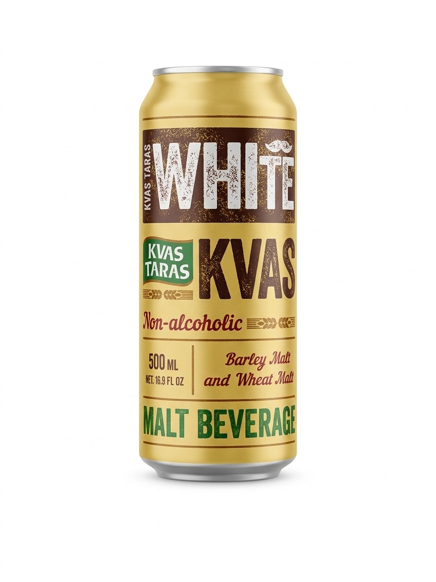 242 Kvas Taras Bílý – Nápoj kvašený pasterizovaný sycený, 500 ml - Obrázek 1